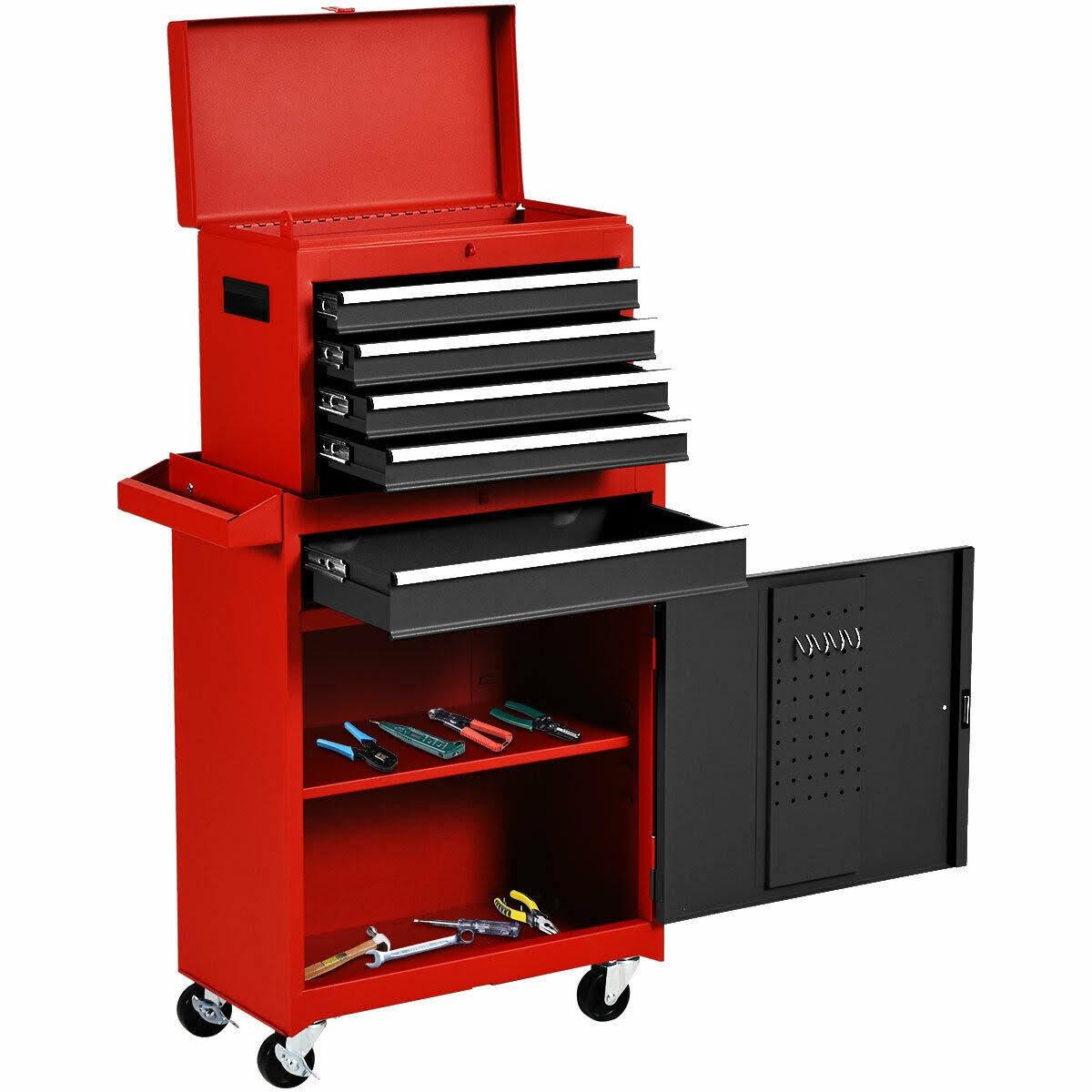2-in-1 Tool Chest & Cabinet with 5 Sliding Drawers O92699