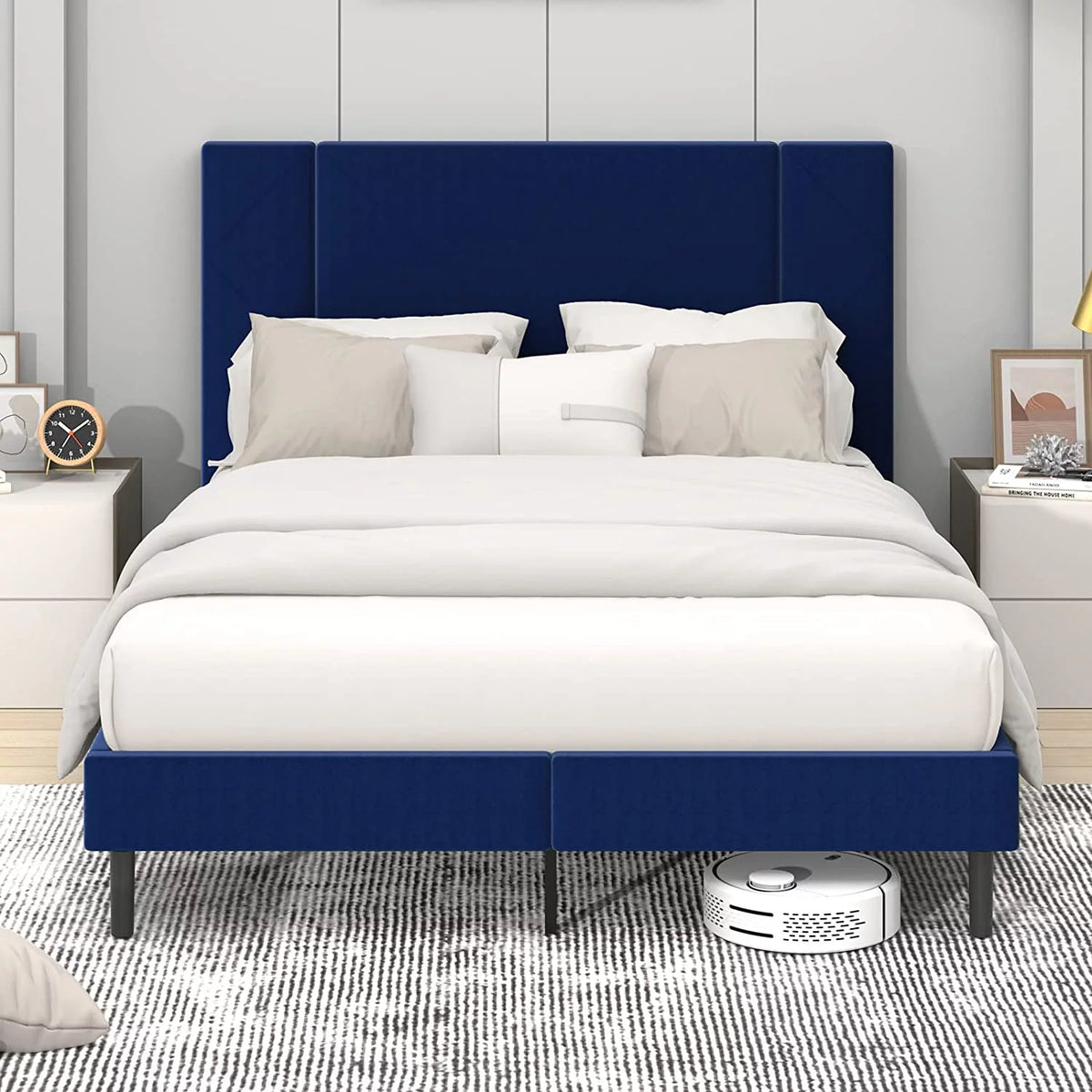 Queen Velvet Upholstered Bed Frame H76719
