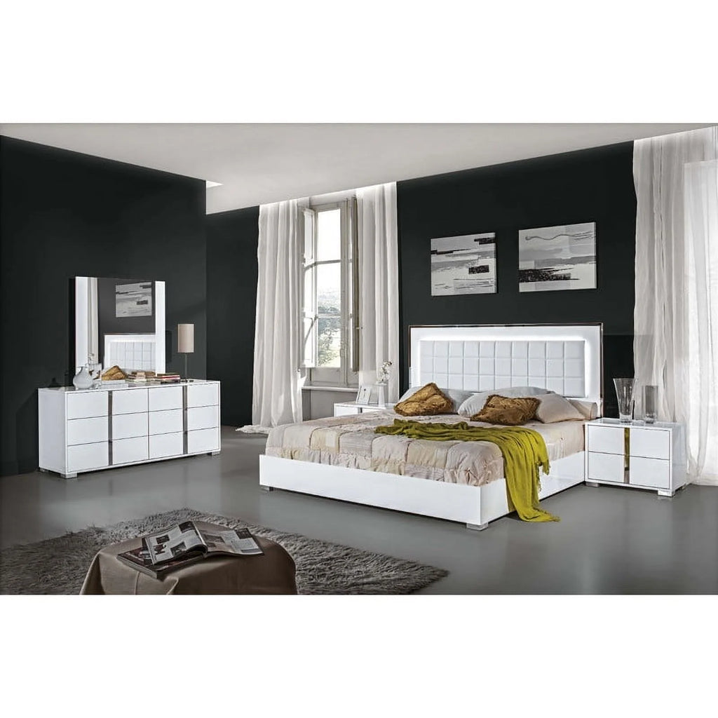 White High Gloss King Size 3-Piece Bedroom Set I121