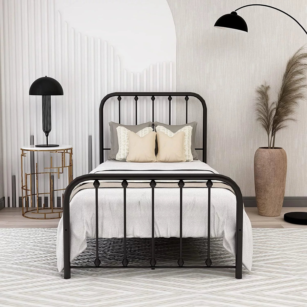 Sturdy Metal Platform Twin Bed Frame K808638