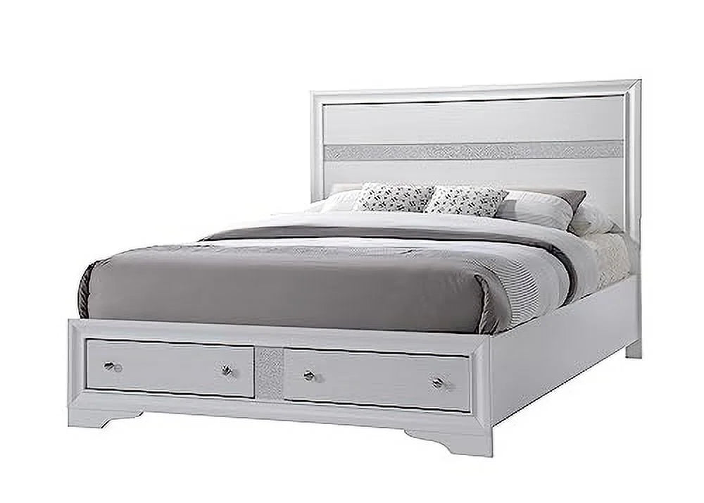 Queen Size 6-Piece Bedroom Set with Dresser Mirror Chest and 2 Night Stands T316587