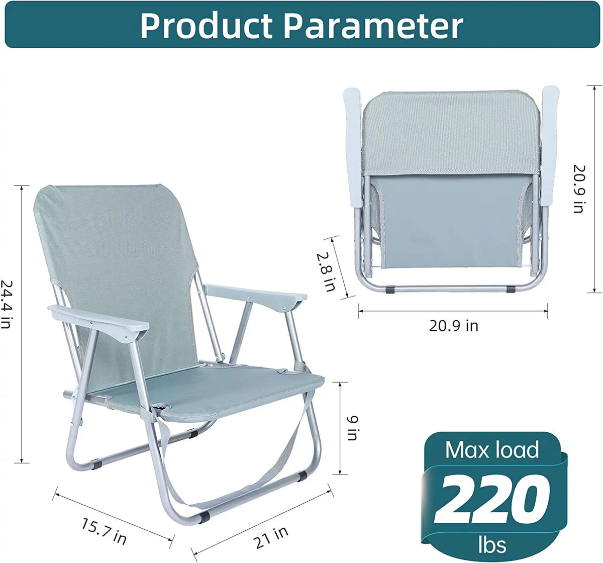Blue Folding Beach Chair C759755