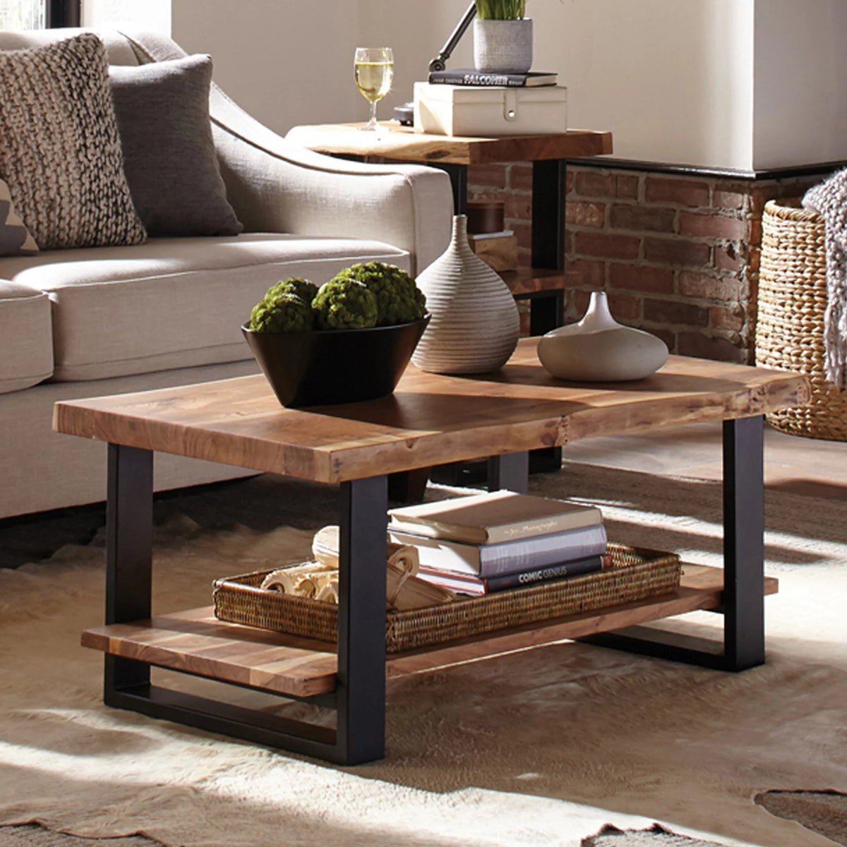 Natural Live Edge Wood Coffee Table X358797