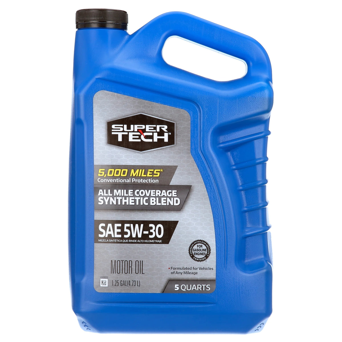 Synthetic Blend Motor Oil SAE 5W-30, 5 Quarts X86579