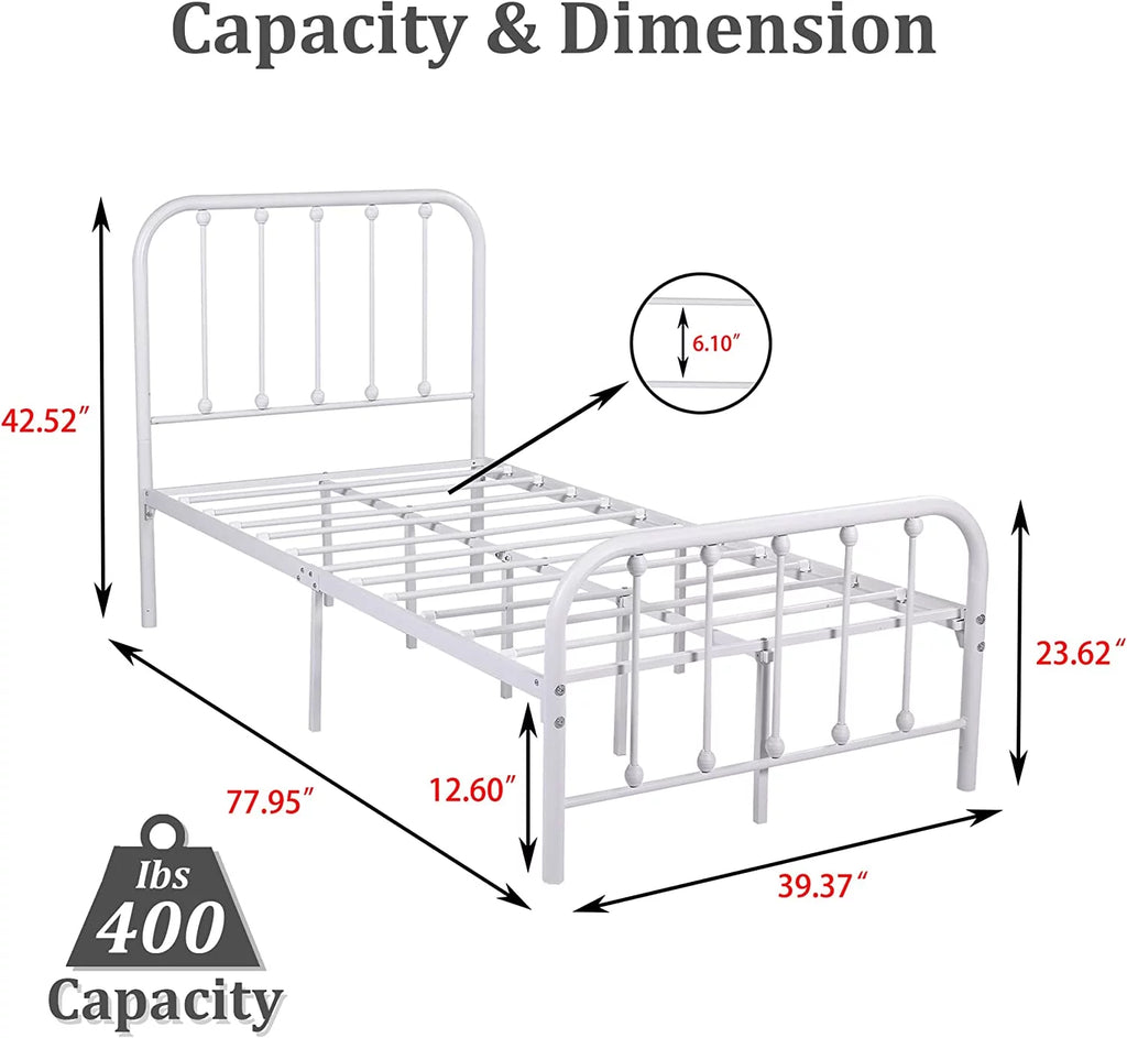 Sturdy Metal Platform Twin Bed Frame K808638