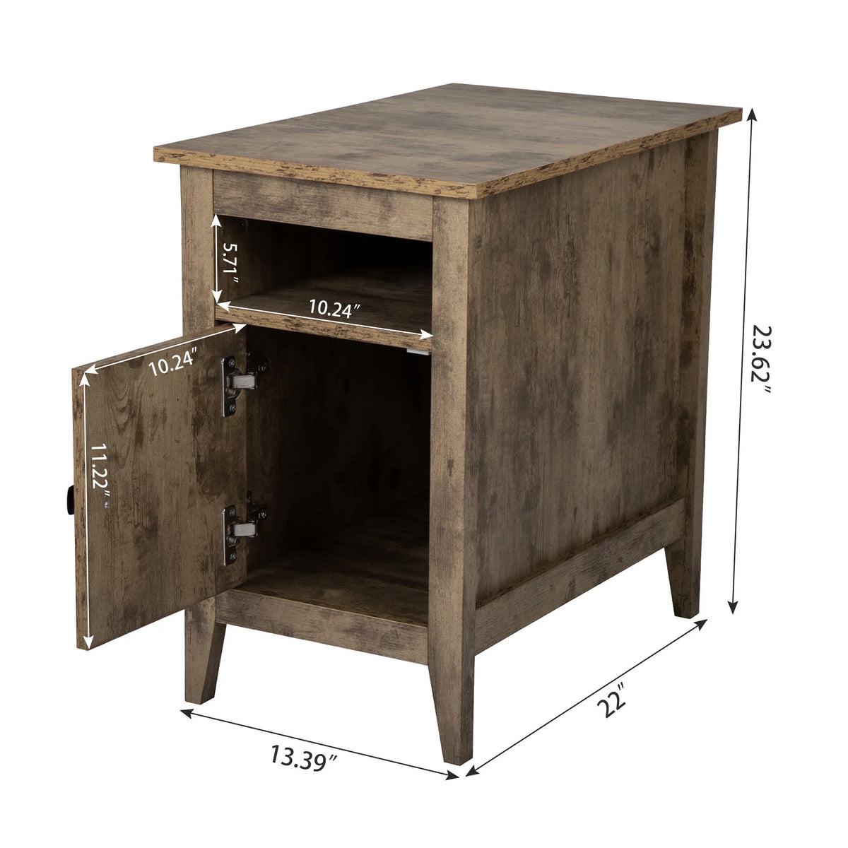 Set of 2 Wood Side Table with Cabinet and Shelf R520071
