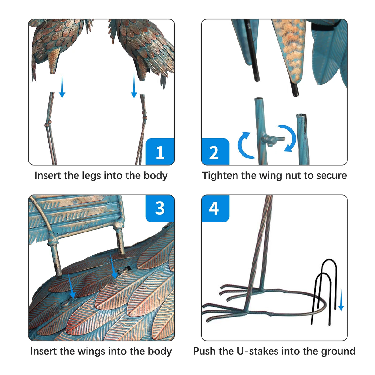 Metal Heron Garden Statues Set of 2 I62950