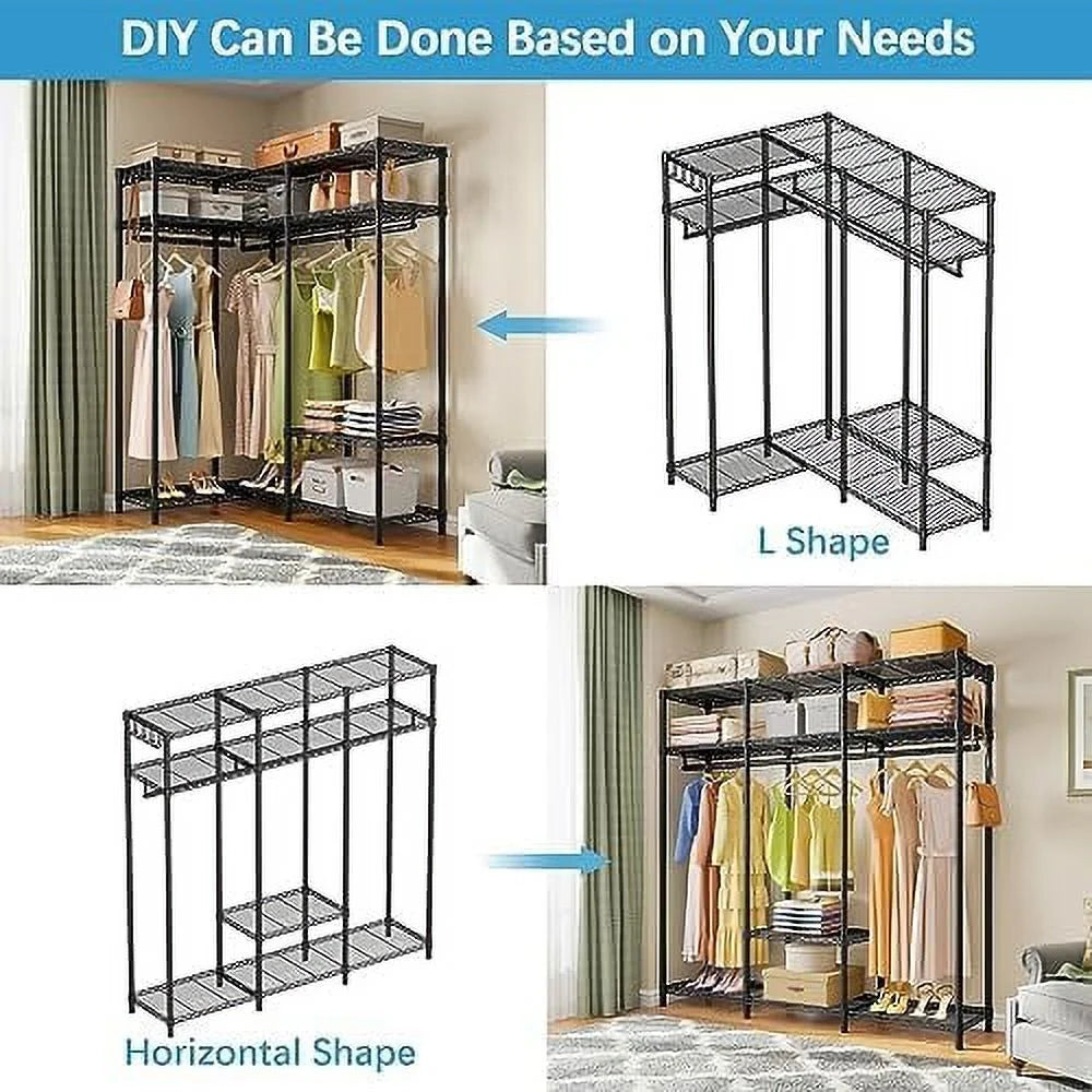 L Shaped Corner Closet System with Shelves Z595