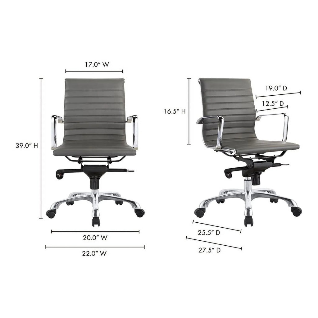 Gray Faux Leather Swivel Office Chair F8447
