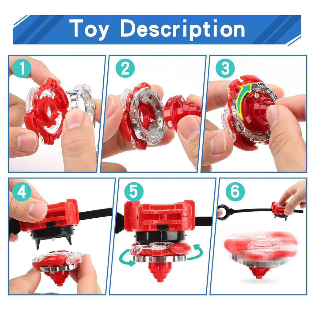 Bey Battling Top Burst Gyro Toy Set, 12 Spinning Tops 3 Launchers 1 Grip M370