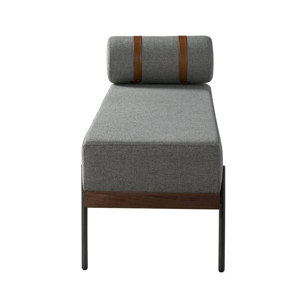 Grey Bedroom Bench with One Pillow Y903