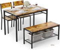 4 Piece Dining Table with 2 Chairs and Bench A99937