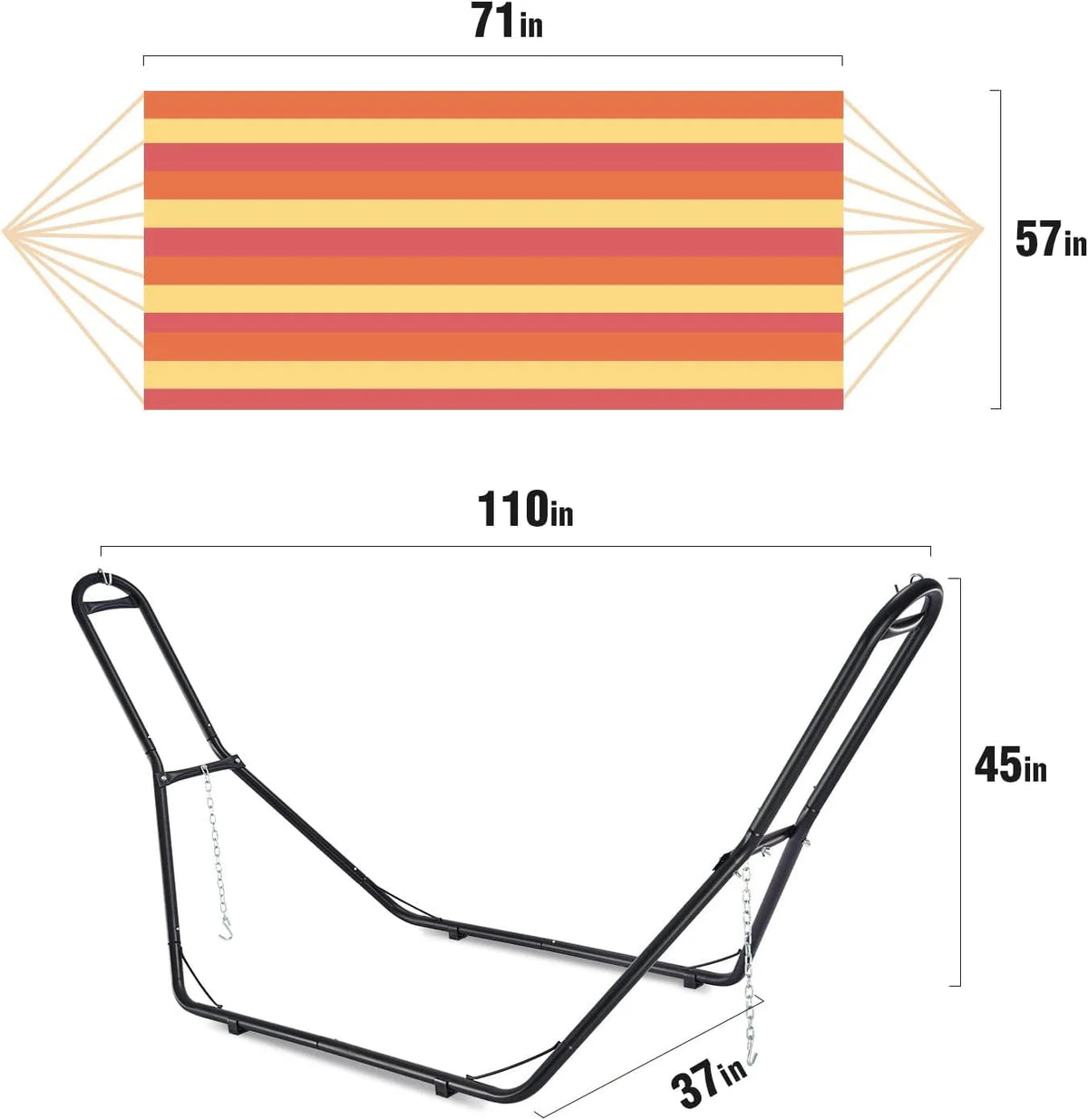 2 Person Steel Hammock with Stand R995