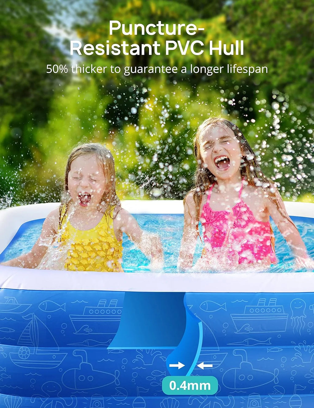 Inflatable Swimming Pools 118'' x 72'' x 20'' W184449