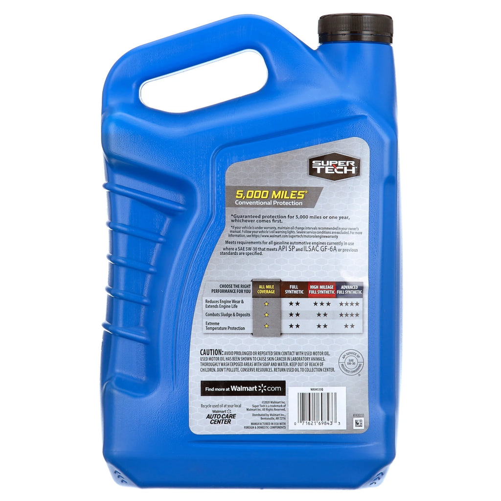 Synthetic Blend Motor Oil SAE 5W-30, 5 Quarts X86579