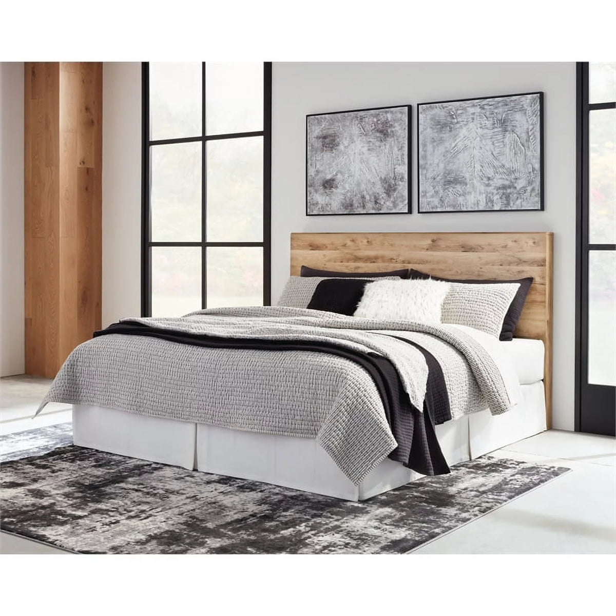 King Panel Headboard in Tan Golden Rustic Z231