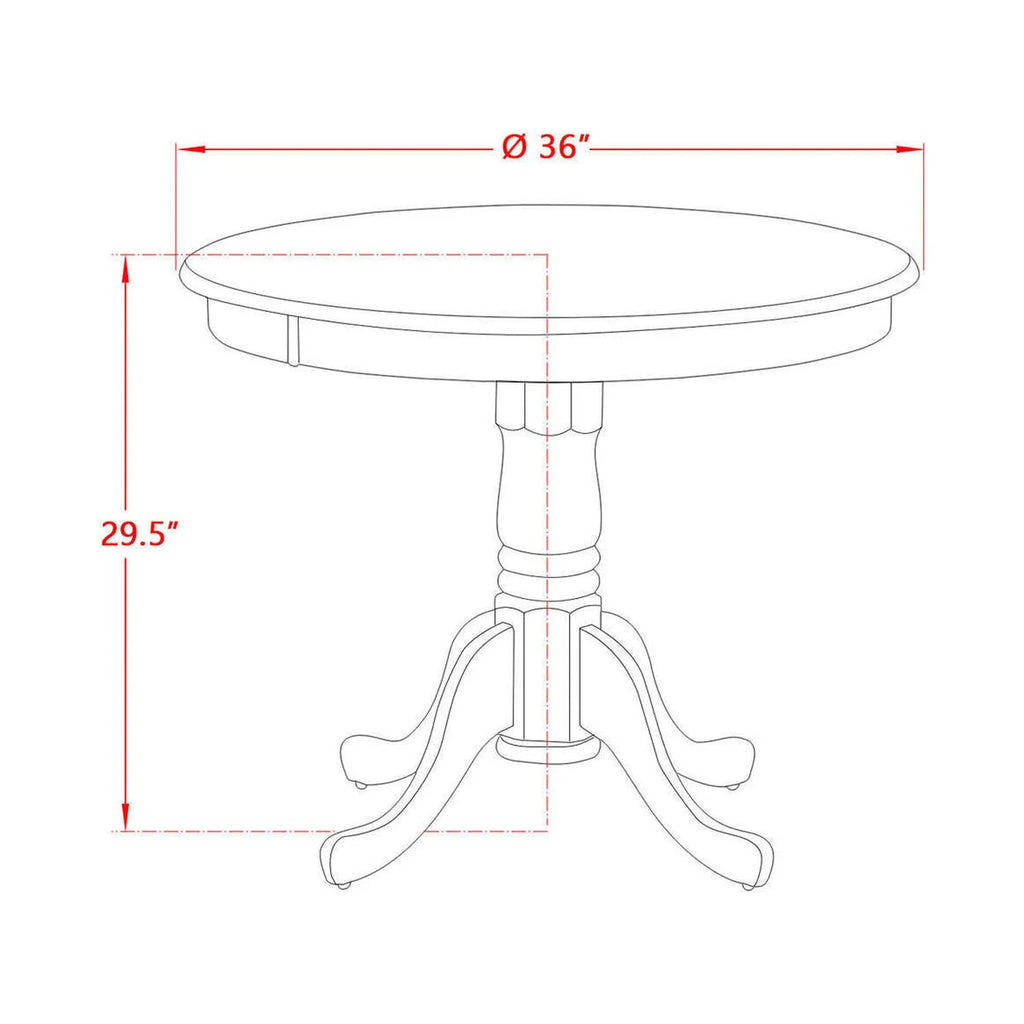 Round Wood Dining Table with Pedestal Legs B654754