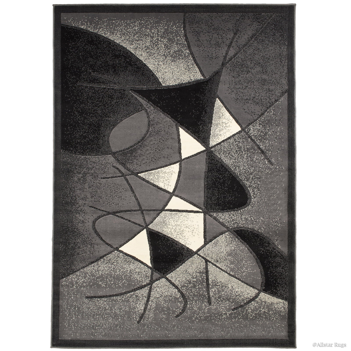 Gray Distressed Modern Swirl Rug 8' x 10' J57218