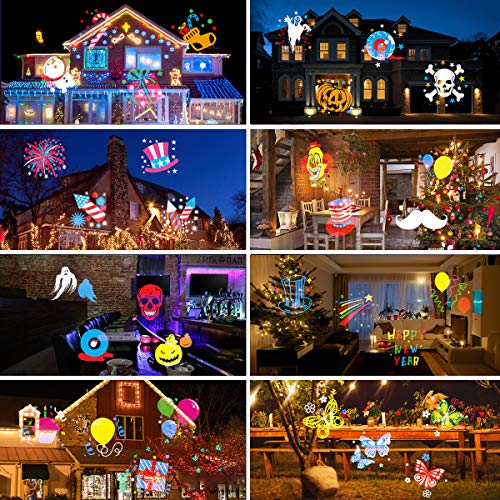 Waterproof 10W LED Projector 16 Slides Holiday Night Light E8525
