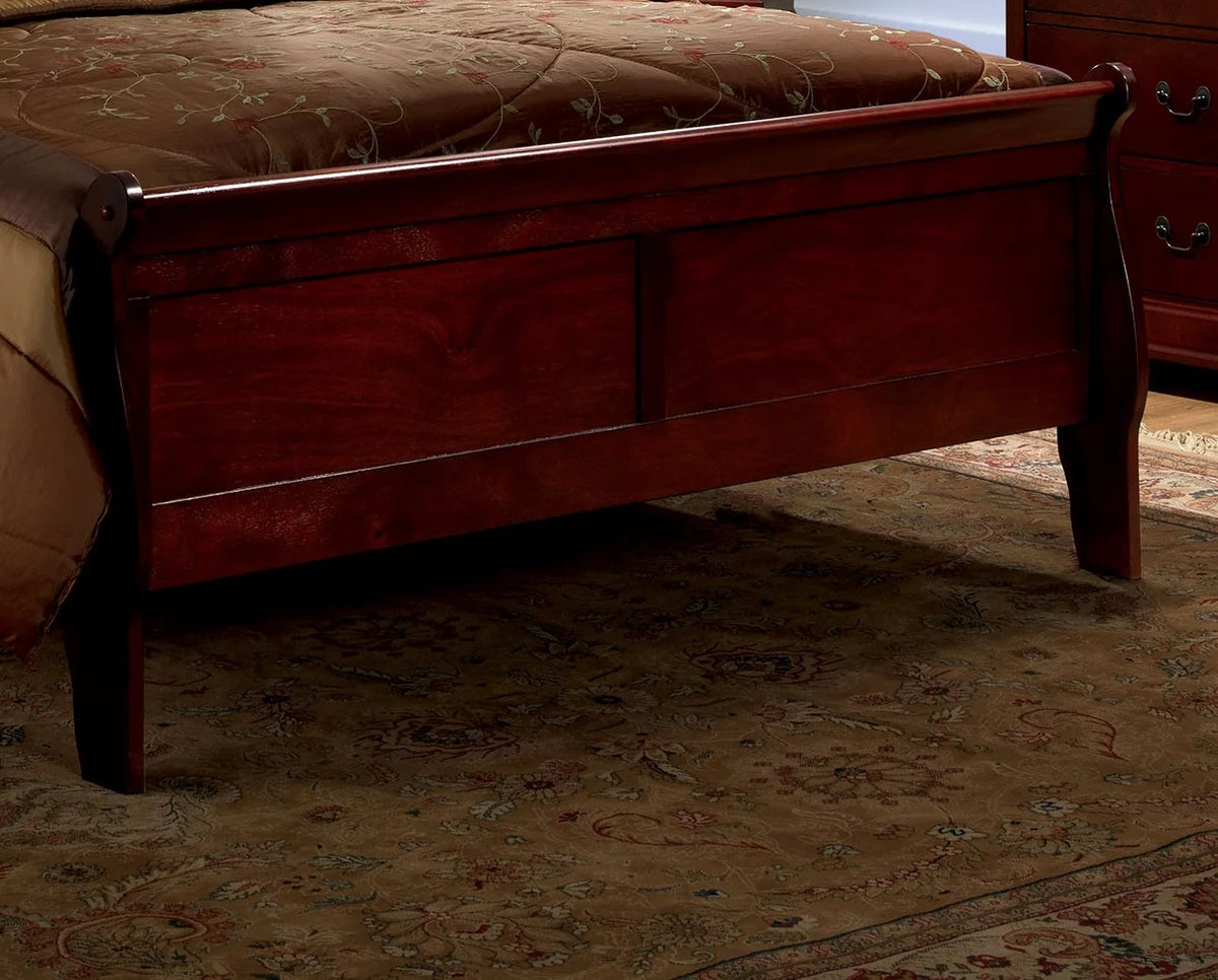 Queen Size Cherry Solidwood Sleigh Bed F449103