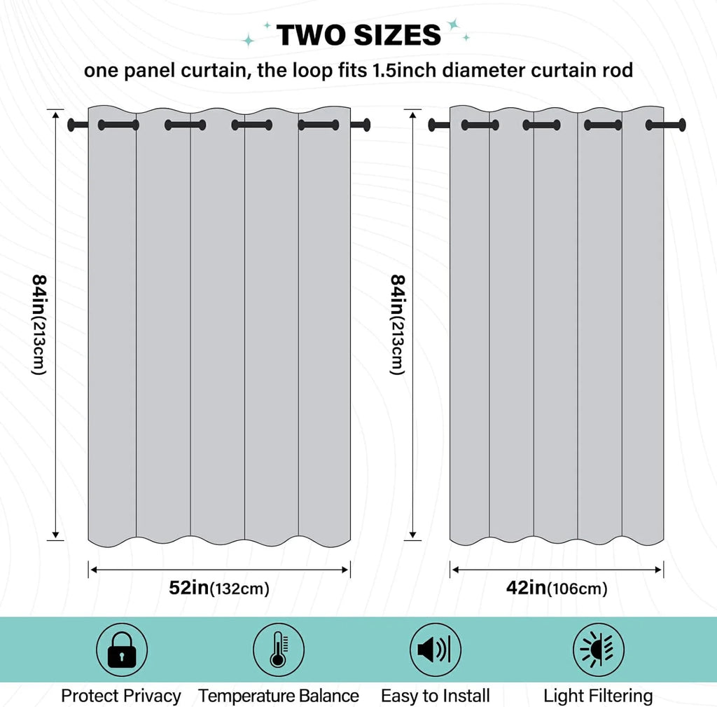 Black 84 inches Room Darkening Curtains T2599
