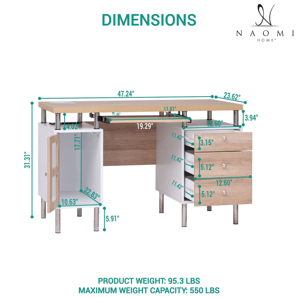 Contemporary Two-Tone Desk J91570