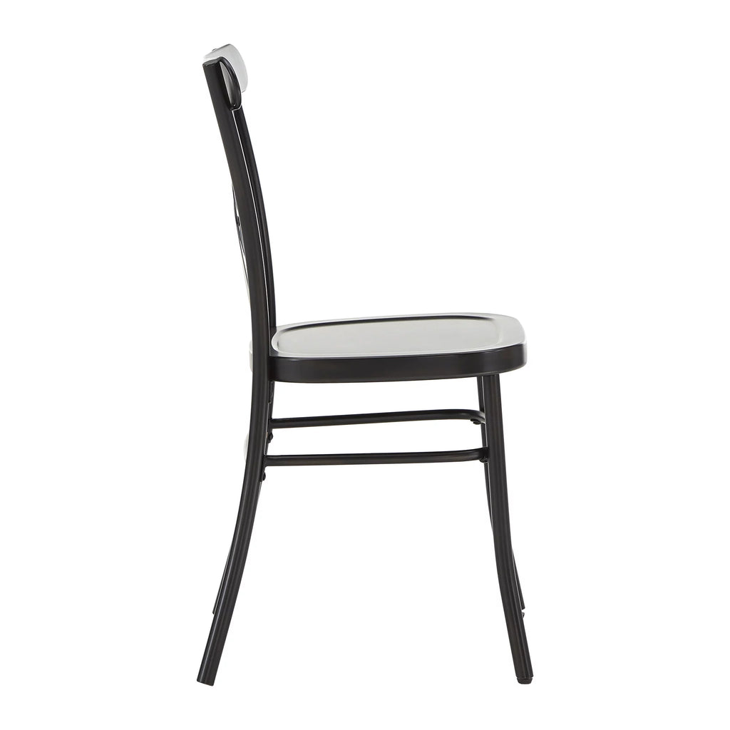 Antique Black Metal Dining Chairs Set of Two X581370