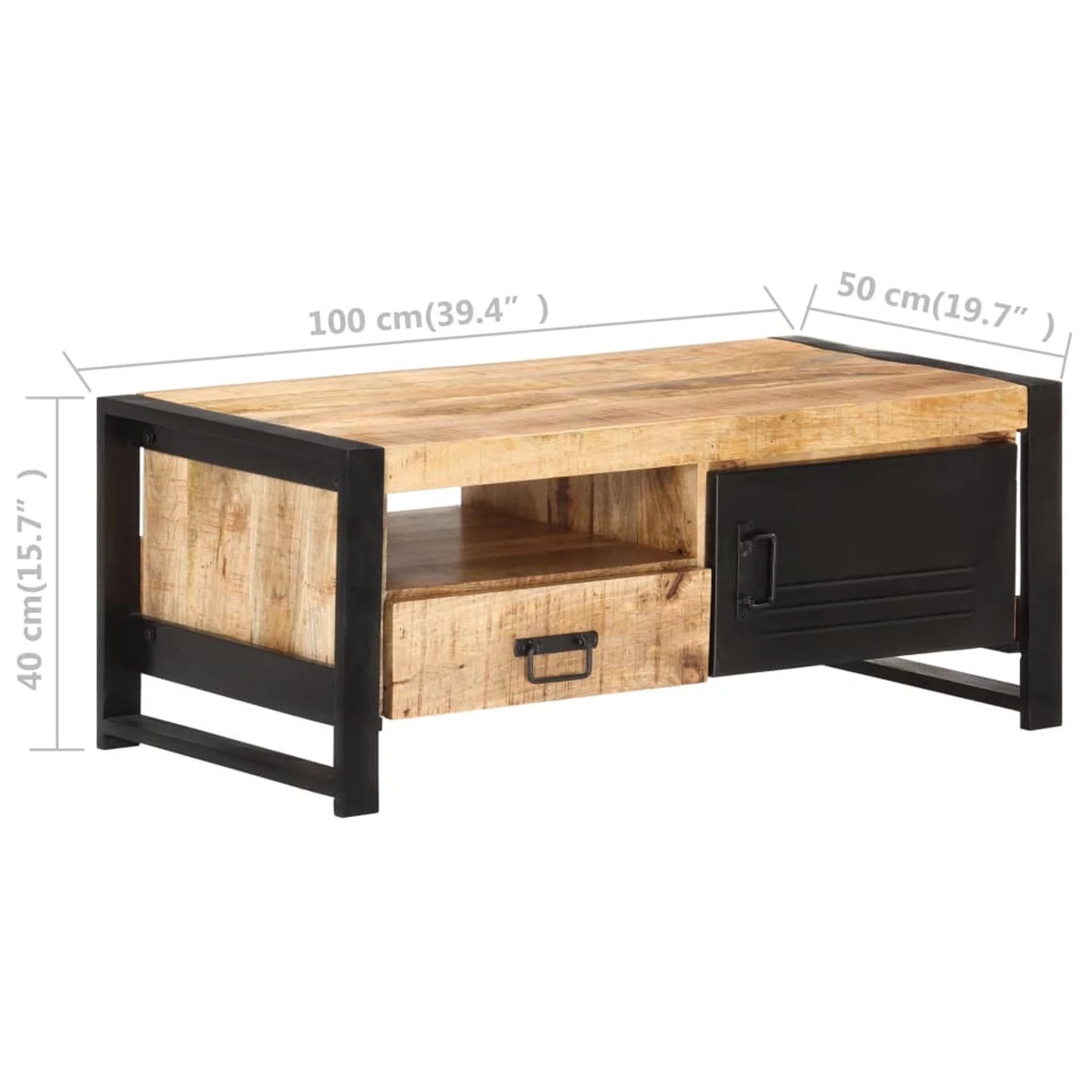 Wooden Coffee Table with Storage Drawer and Shelf J75125