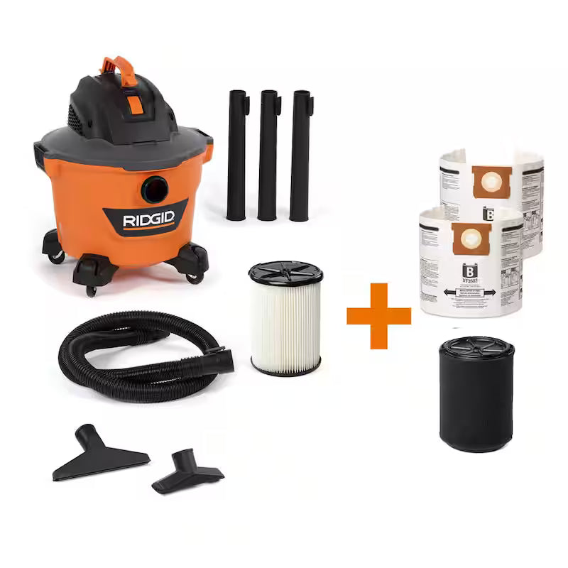 9 Gallon 4.25 Peak HP Wet/Dry Shop Vacuum with Filters Hose and Accessories T636772