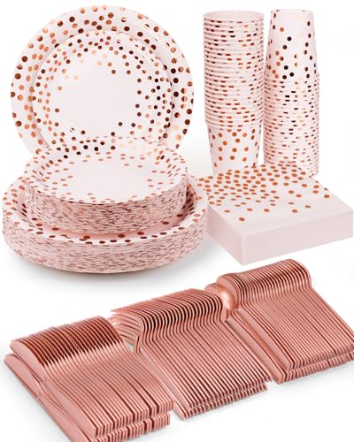 Black and Gold 350 Pieces Disposable Party Tableware Set C463618