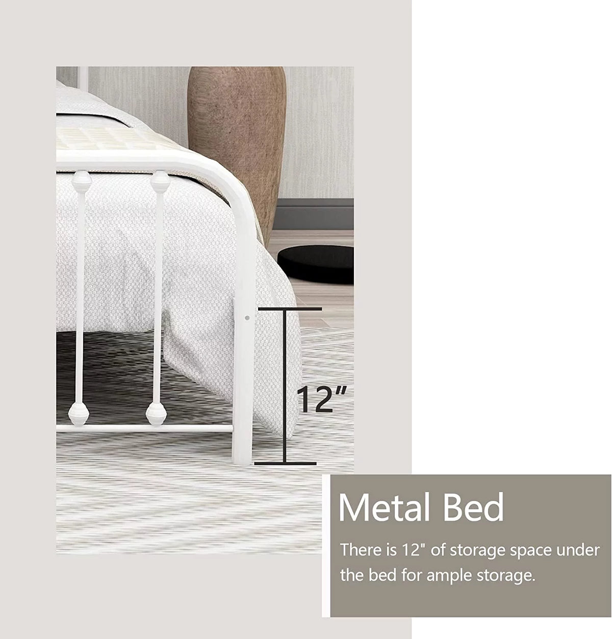 Sturdy Metal Platform Twin Bed Frame K808638