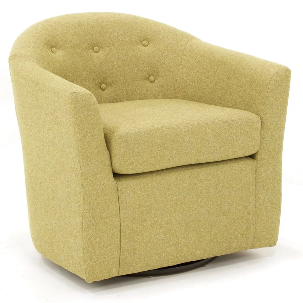 Yellow Fabric Tufted Swivel Chair Y7378
