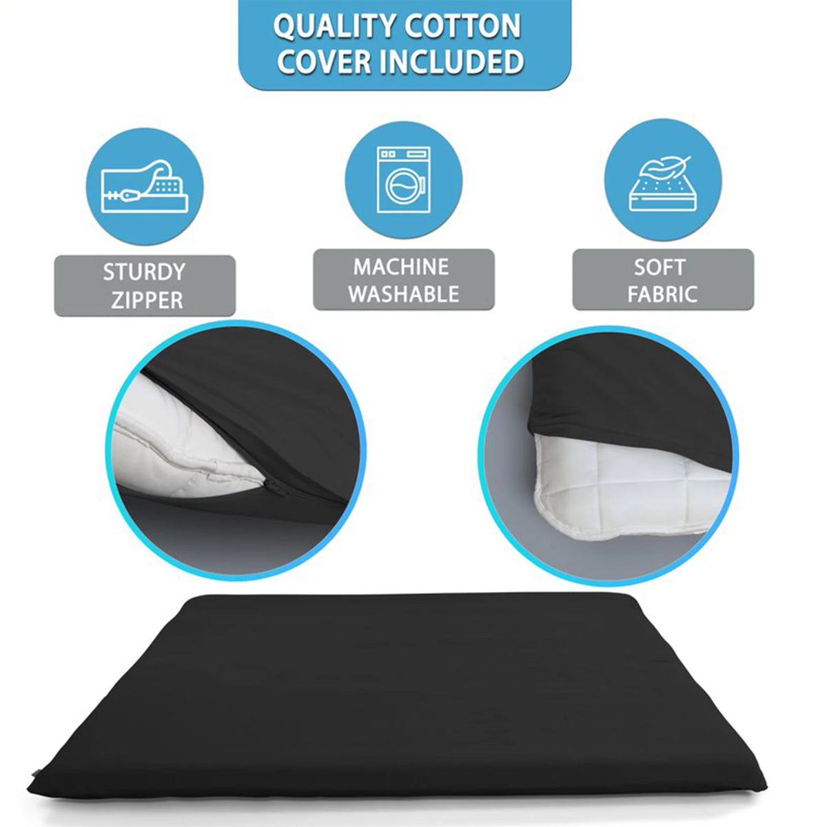 Black Queen Foldable Japanese Floor Mattress W546