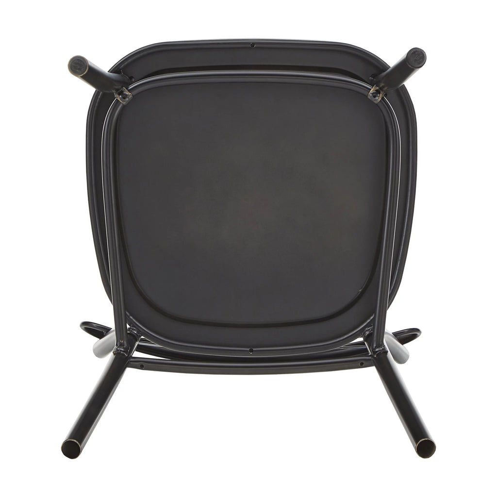 Antique Black Metal Dining Chairs Set of Two X581370