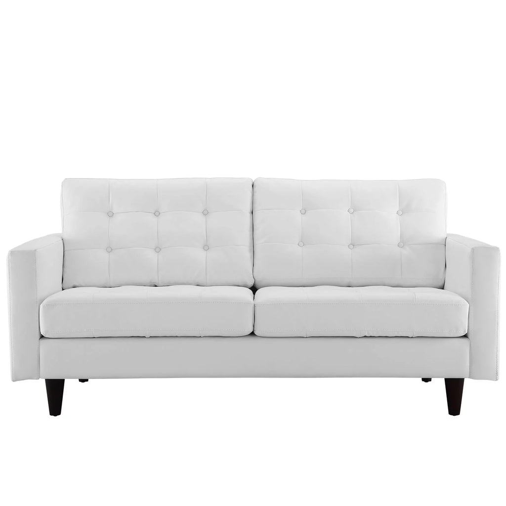 White Bonded Leather Loveseat Q5237