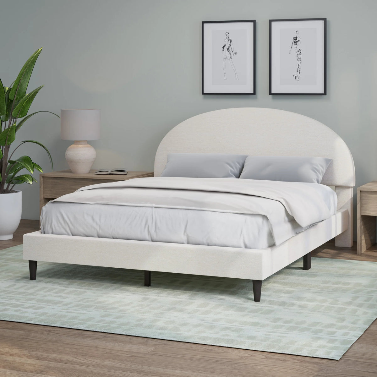 Queen Upholstered Platform Bed X990383