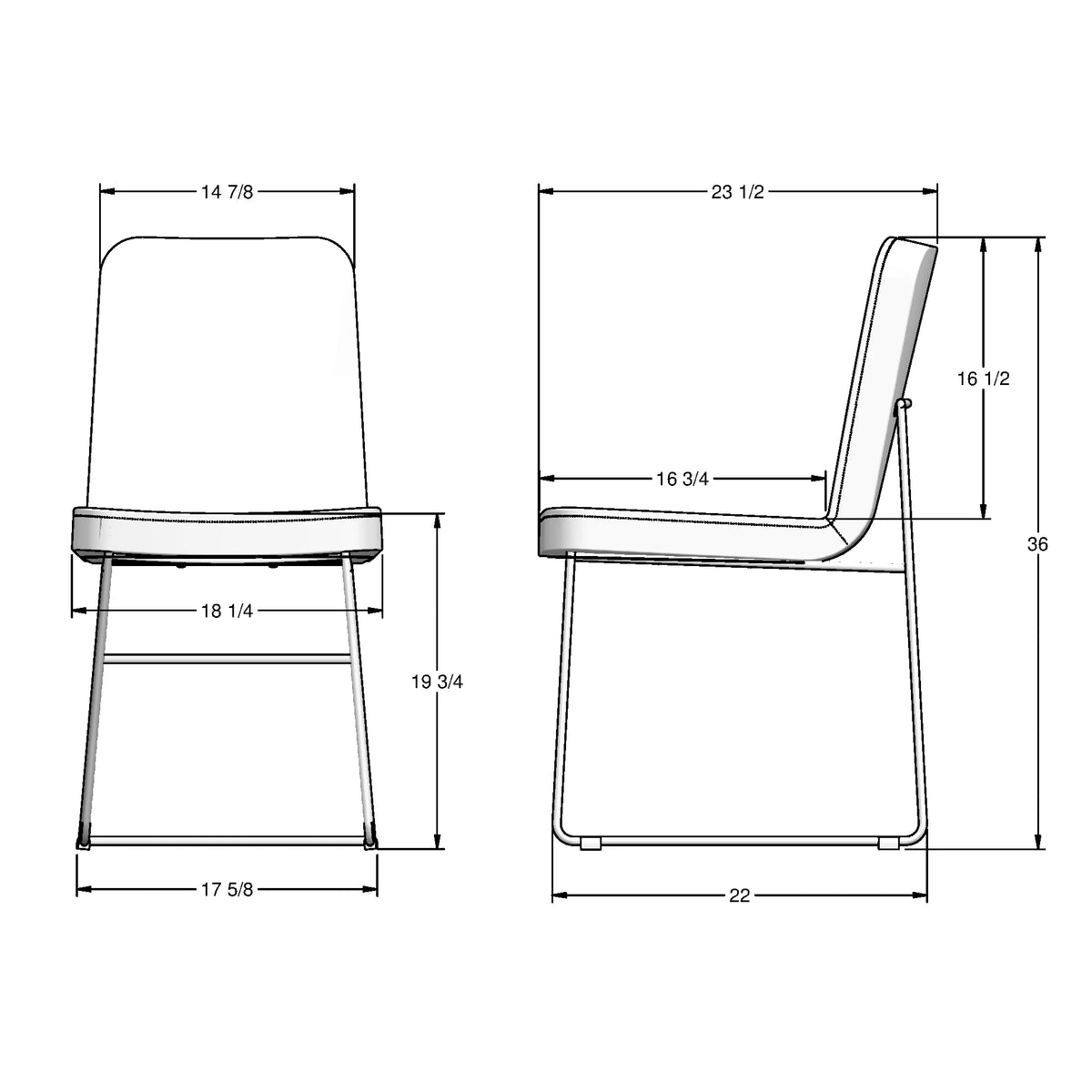 Dark Grey Faux Leather Dining Chair B5916