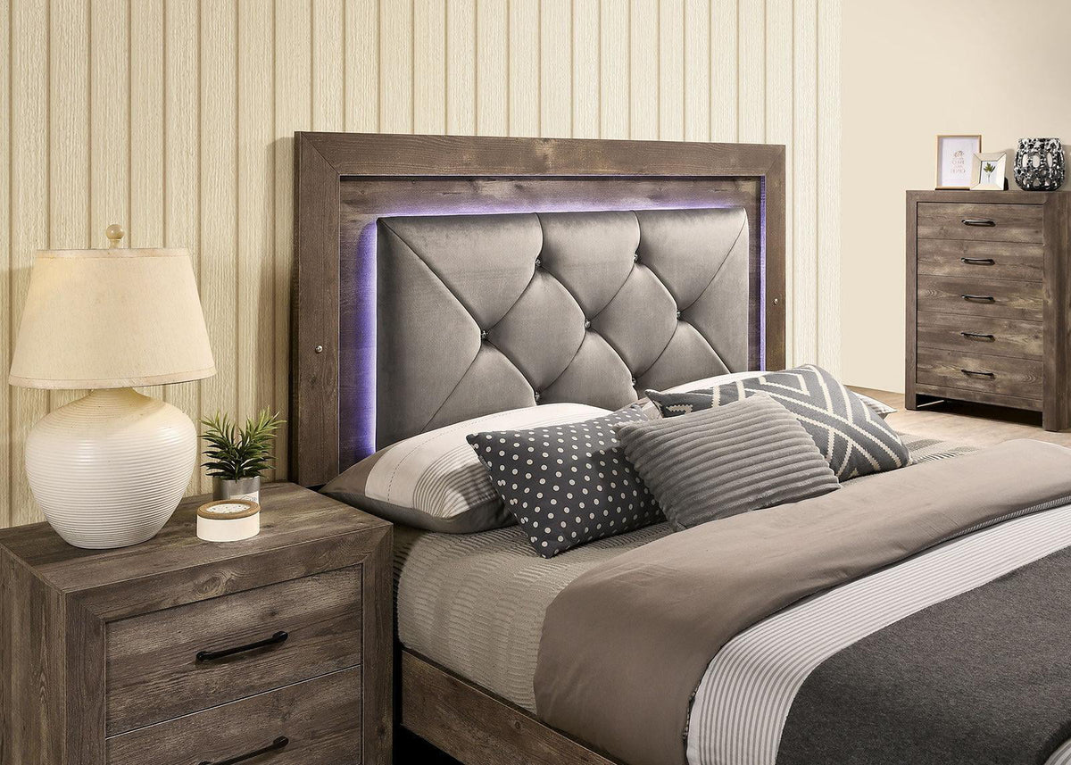 Natural Tone Wood King Bedroom Set 5pcs R526224
