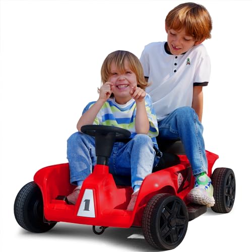 2-Seater Kids Ride On Car Go Kart with Remote Control, 3 Speeds, Red Y432