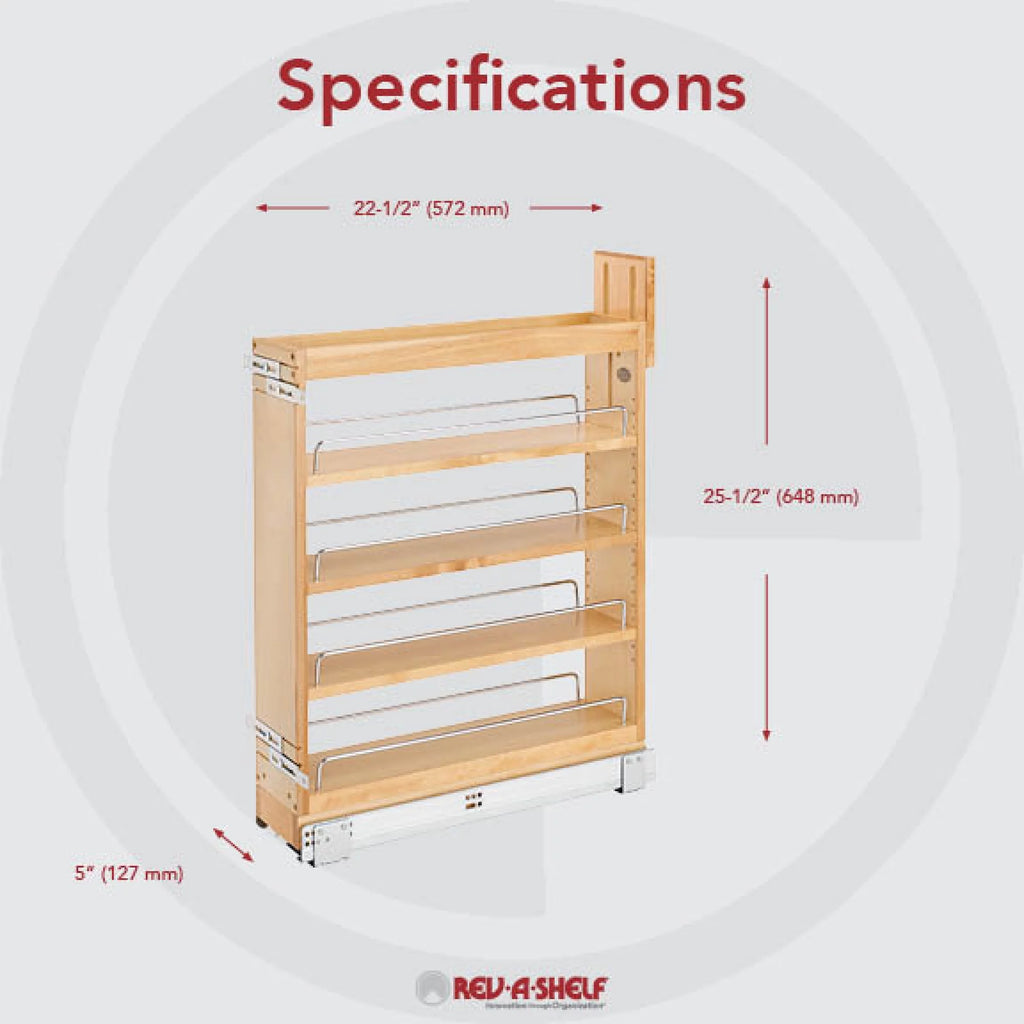5.5" Pullout Cabinet Organizer with Soft-Close L782