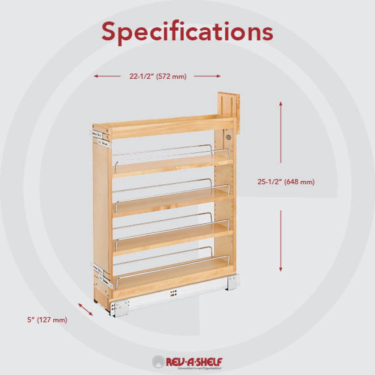 5.5" Pullout Cabinet Organizer with Soft-Close L782