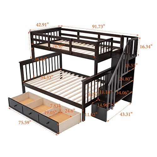 White Twin Over Twin Wood Bunk Bed with Trundle Q80630