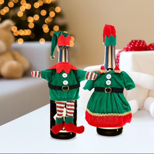 Christmas Wine Bottle Covers with Hats P97336