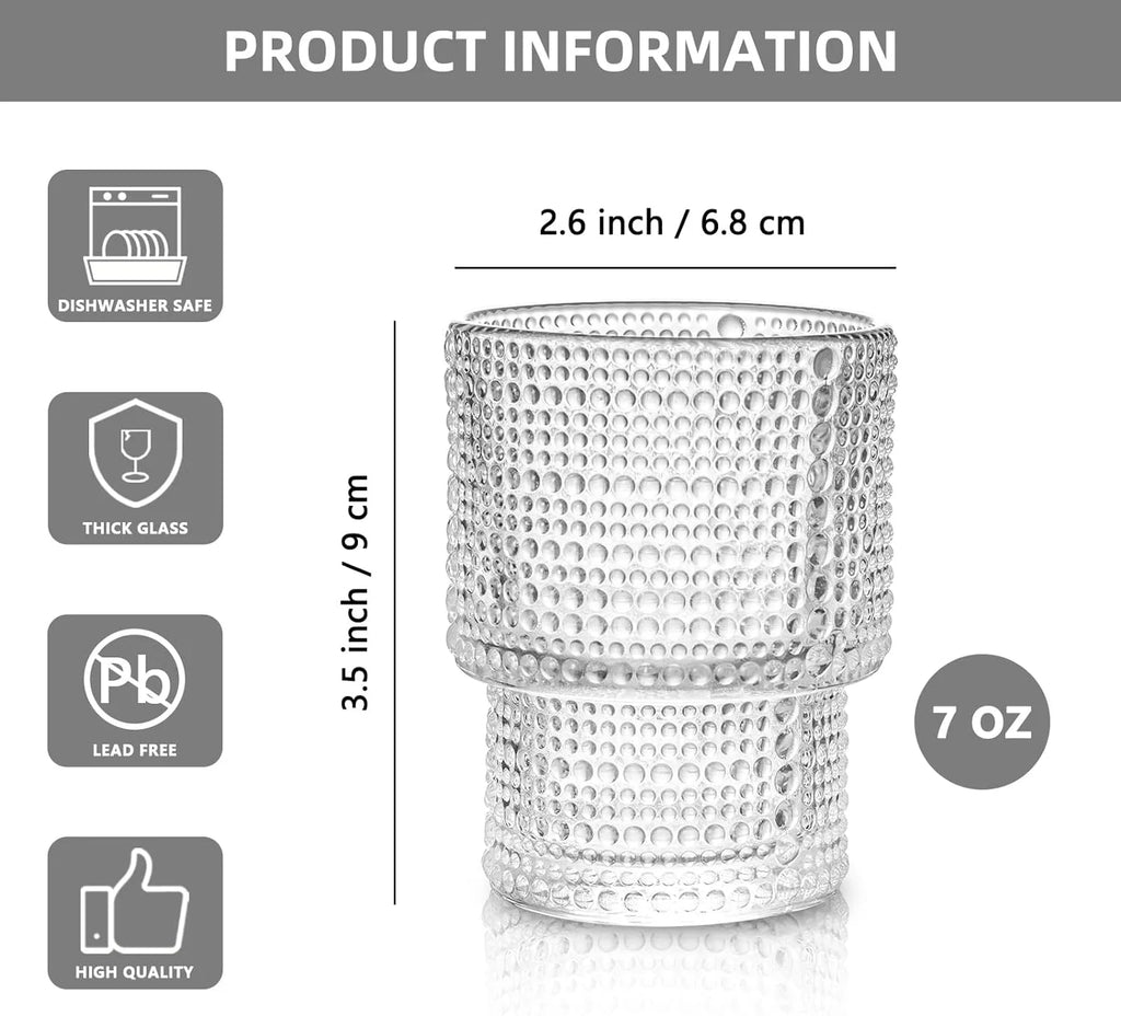 Set of 4 Small Transparent Glass Cups 190ml R64562