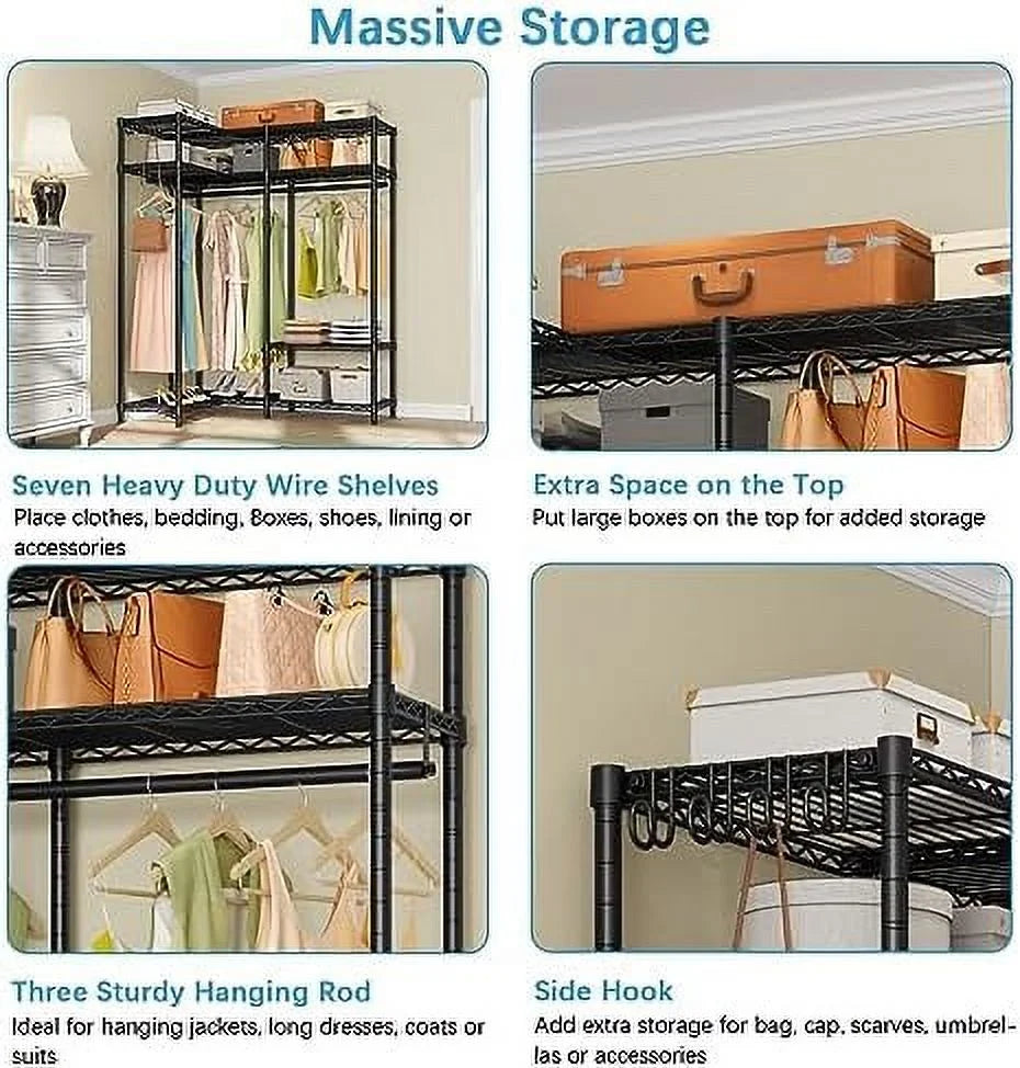 L Shaped Corner Closet System with Shelves Z595