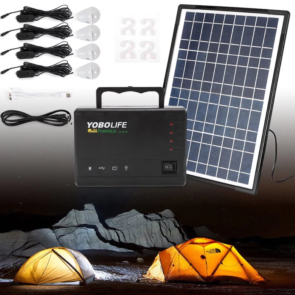 Portable Solar Panel Power Storage Generator Kit F99773