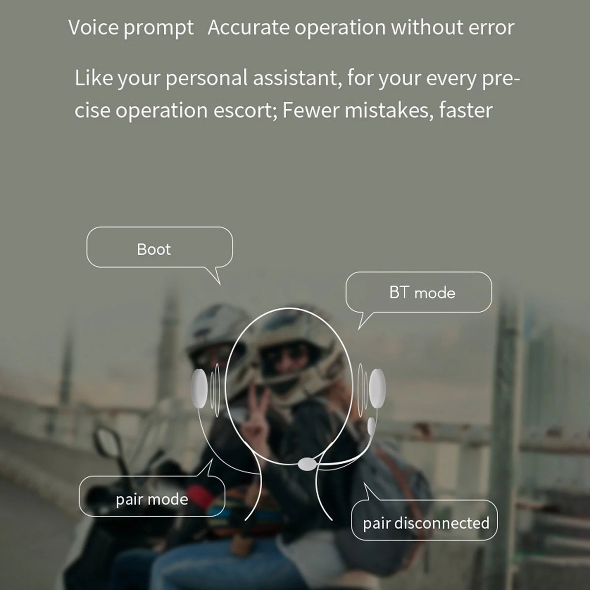 Motorcycle Helmet BT Headset Waterproof Communication System P6496