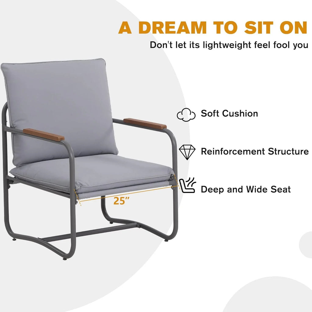 4 Piece Metal Outdoor Conversation Set with Cushions G937191