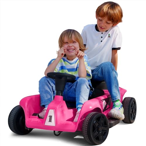 2-Seater Kids Ride On Car Go Kart with Remote Control, 3 Speeds, Red Y432