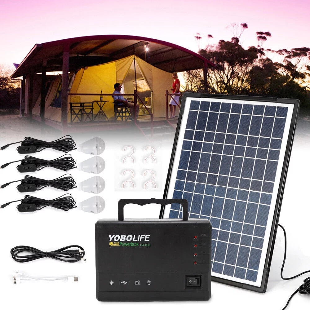 Portable Solar Panel Power Storage Generator Kit F99773